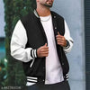 Bomber jacket for men full sleeve black& white