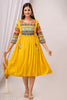Yash Gallery Womens Cotton Printed Anarkali Kurta (Yellow)