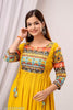 Yash Gallery Womens Cotton Printed Anarkali Kurta (Yellow)